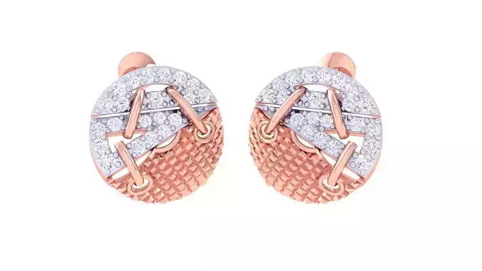 High Jewelry Wire Diamond Studs Earrings 3dm stl 3mf obj glb mtl