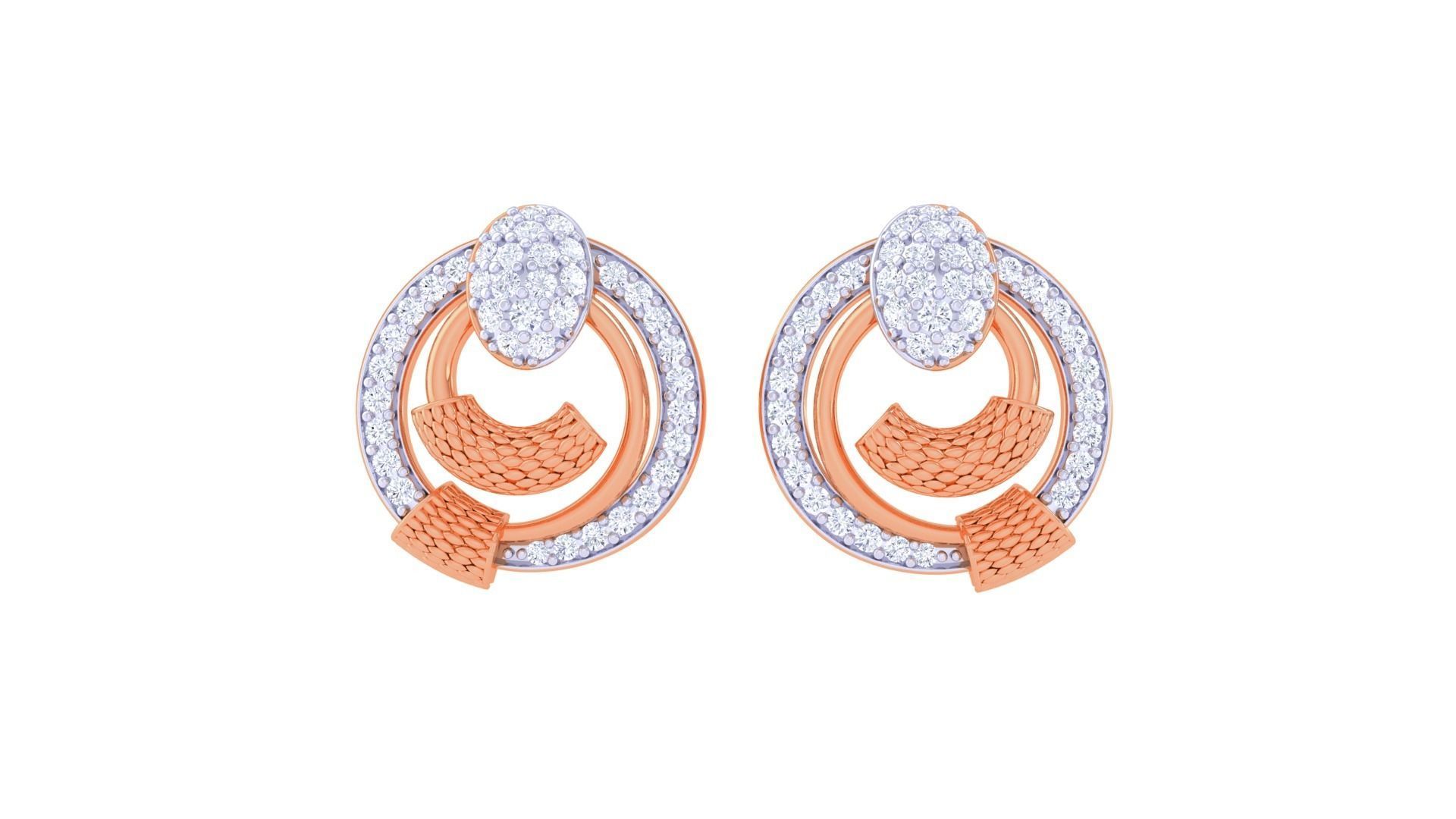 High Jewelry Diamond Studs Earrings 3dm stl 3mf obj glb gltf mtl 3D print model_5