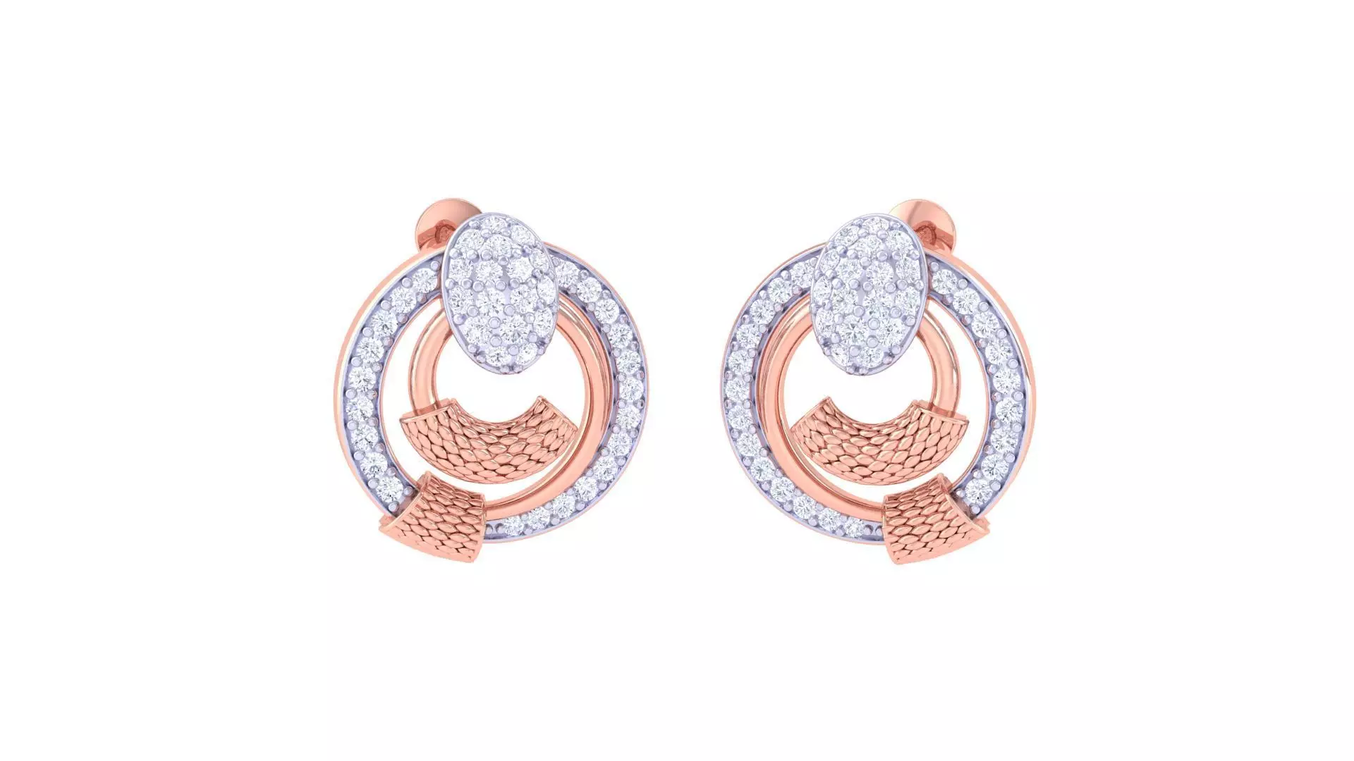 High Jewelry Diamond Studs Earrings 3dm stl 3mf obj glb gltf mtl 3D print model_0