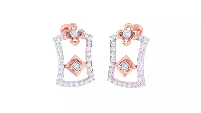 High Jewelry Diamond Studs Earrings 3dm stl 3mf obj glb gltf mtl