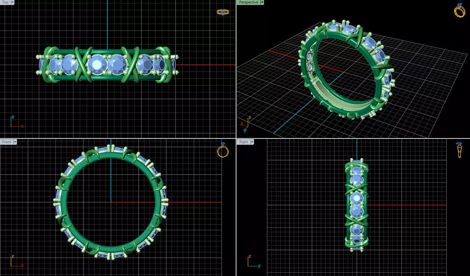 CG20230006 - X ring - diamond shine 3D print model