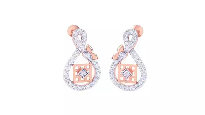 High Jewelry Diamond Studs Earrings 3dm stl 3mf obj glb gltf mtl