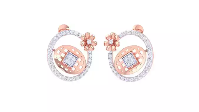 High Jewelry Diamond Studs Earrings 3dm stl 3mf obj glb gltf mtl