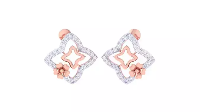 High Jewelry Diamond Studs Earrings 3dm stl 3mf obj glb gltf mtl