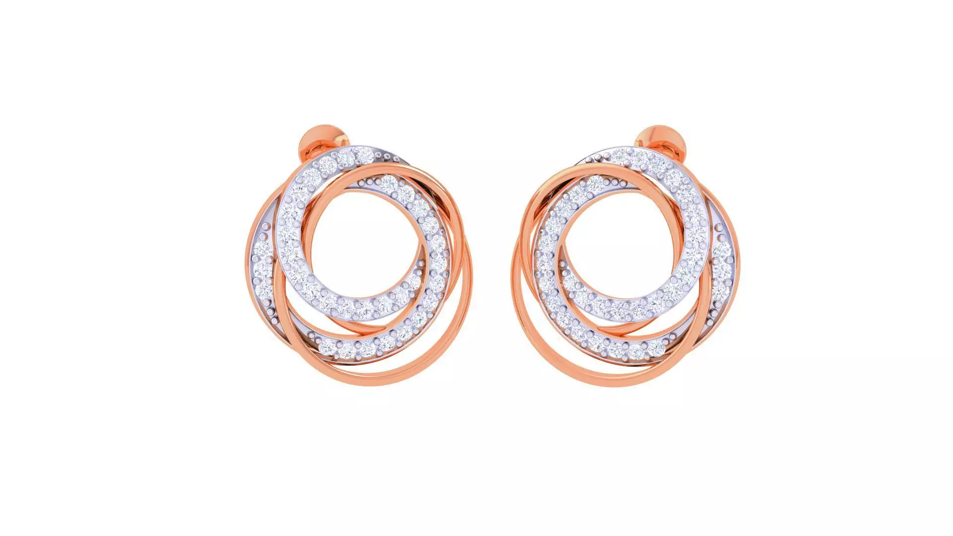 High Jewelry Diamond Studs Earrings 3dm stl 3mf obj glb gltf mtl 3D print model_0