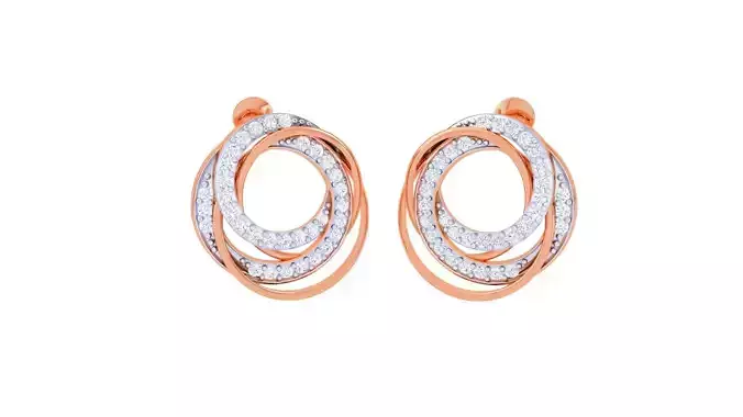 High Jewelry Diamond Studs Earrings 3dm stl 3mf obj glb gltf mtl