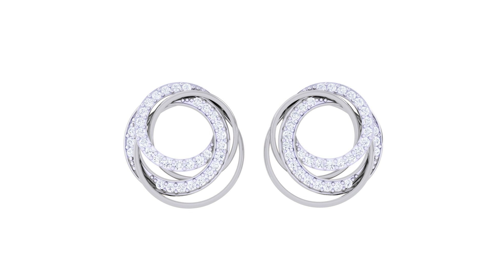 High Jewelry Diamond Studs Earrings 3dm stl 3mf obj glb gltf mtl 3D print model_7