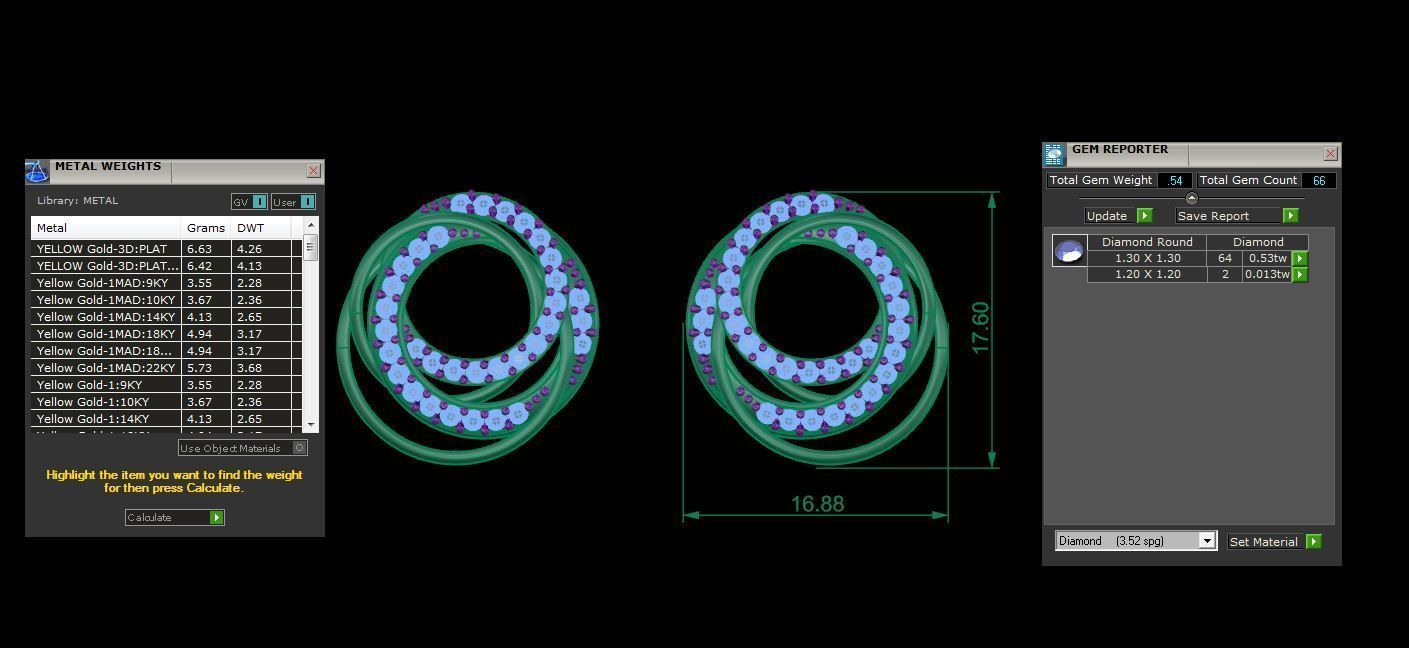 High Jewelry Diamond Studs Earrings 3dm stl 3mf obj glb gltf mtl 3D print model_4