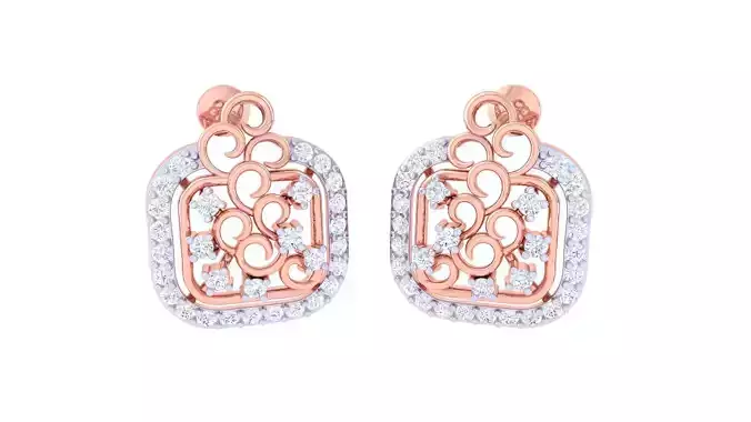 High Jewelry Diamond Studs Earrings 3dm stl 3mf obj glb gltf mtl