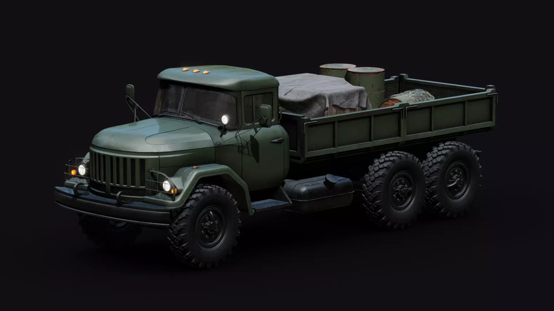 Soviet Army Supply Truck Low-poly 3D model