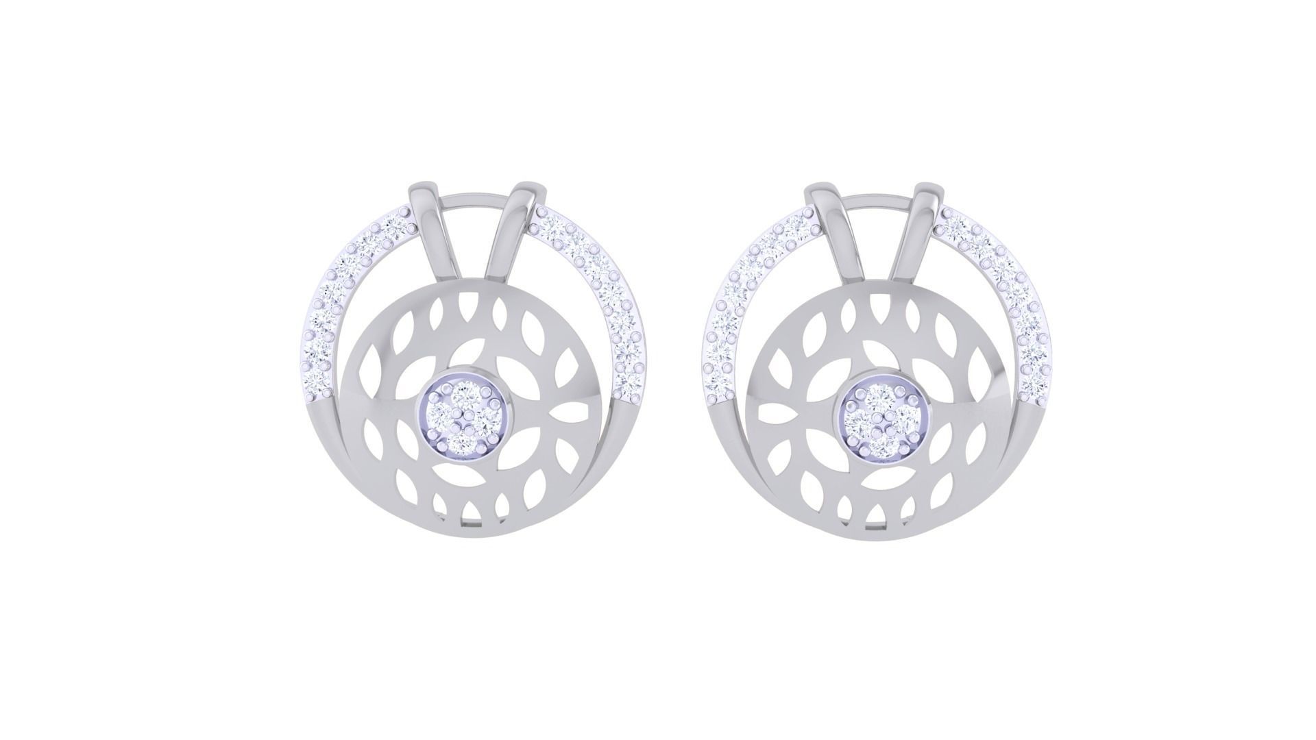 High Jewelry Diamond Studs Earrings 3dm stl 3mf obj glb gltf mtl 3D print model_7