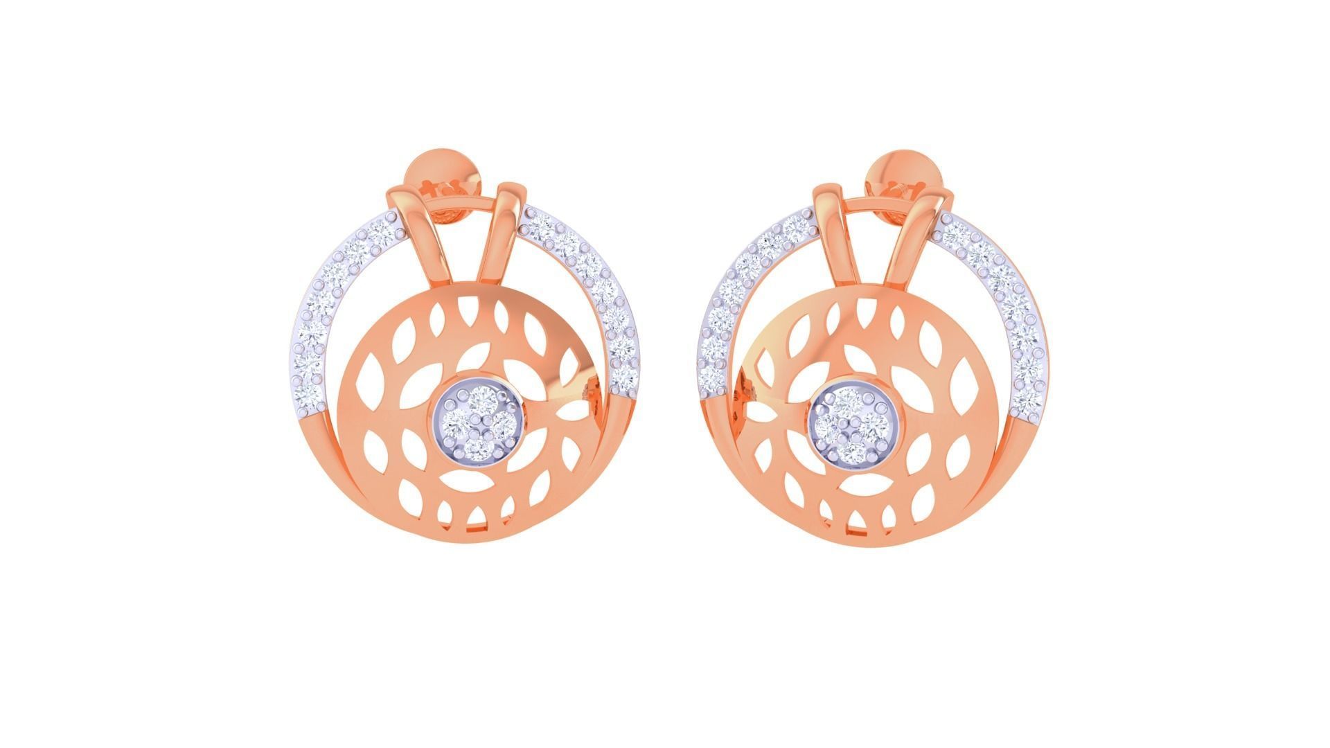 High Jewelry Diamond Studs Earrings 3dm stl 3mf obj glb gltf mtl 3D print model_3