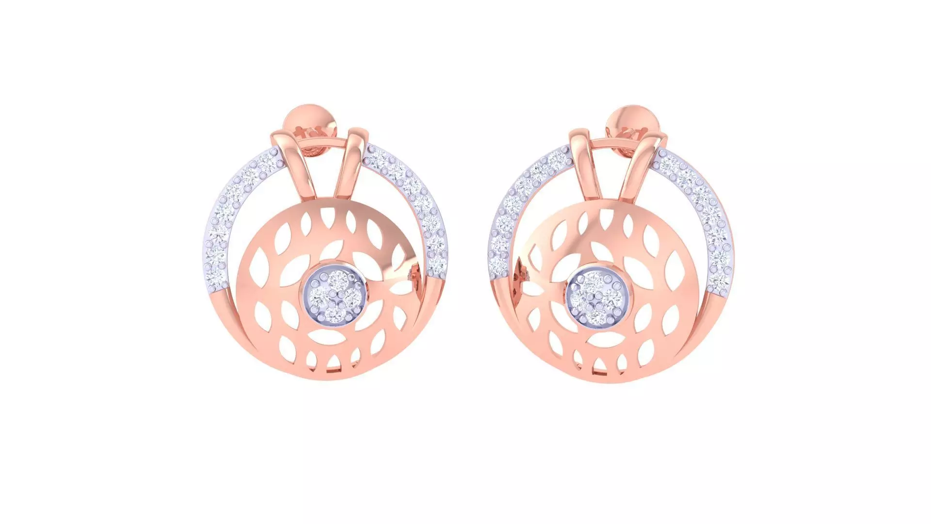 High Jewelry Diamond Studs Earrings 3dm stl 3mf obj glb gltf mtl 3D print model_0