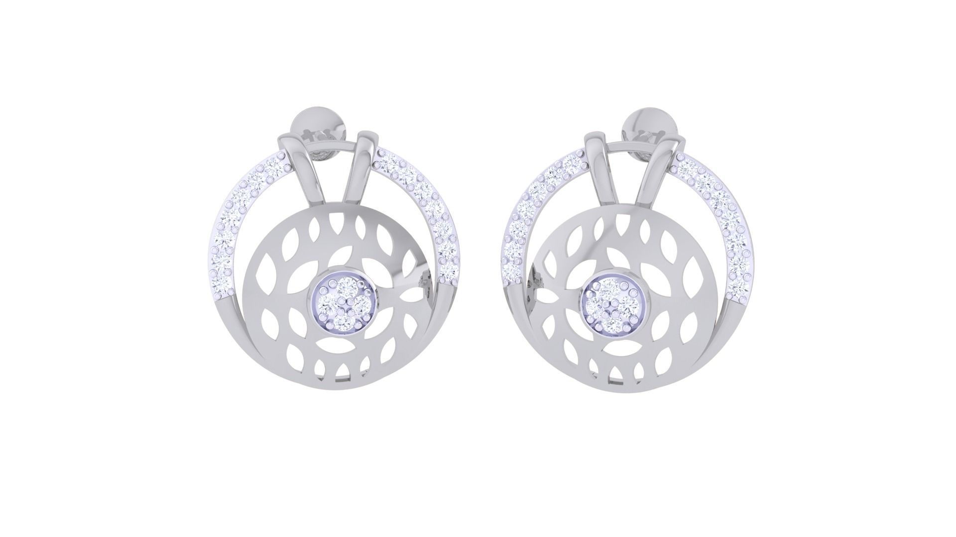 High Jewelry Diamond Studs Earrings 3dm stl 3mf obj glb gltf mtl 3D print model_2