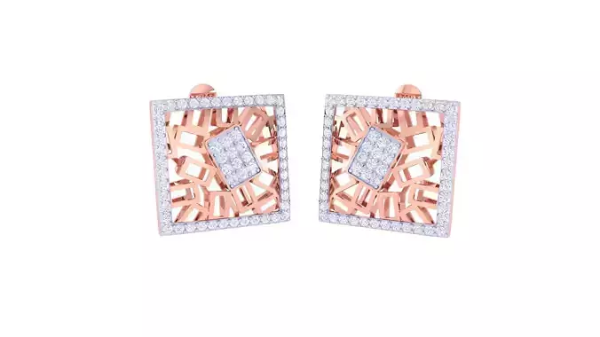 Ultra Vision High Jewelry Wire Mesh Diamond Studs Earrings 3dm 