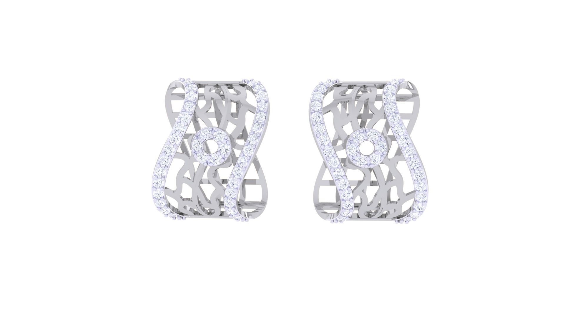 High Jewelry Diamond Studs Earrings 3dm stl 3mf obj glb gltf mtl 3D print model_7