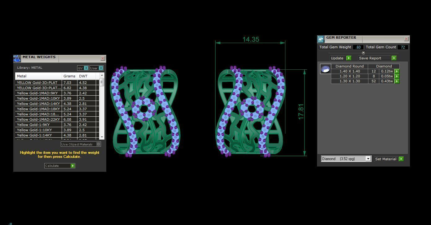 High Jewelry Diamond Studs Earrings 3dm stl 3mf obj glb gltf mtl 3D print model_3