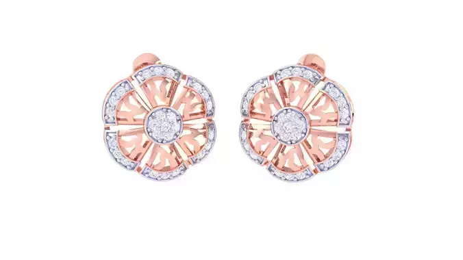 Ultra Vision High Jewelry Wire Mesh Diamond Studs Earrings 3dm 