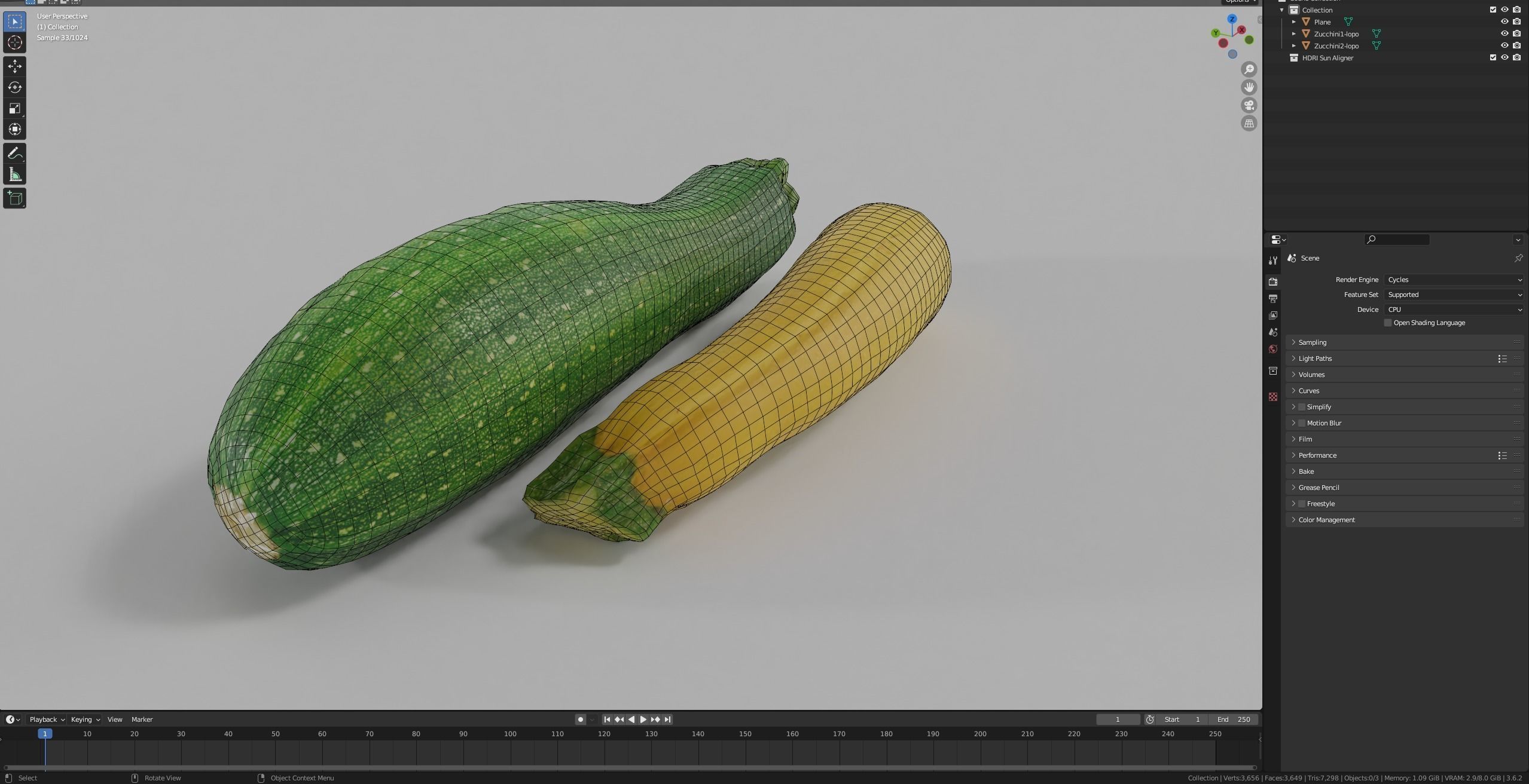 Zucchini - Photogrammetry Scan Low-poly 3D model_9