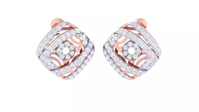 High Jewelry Mesh Diamond Studs Earrings 3dm stl 3mf obj glb