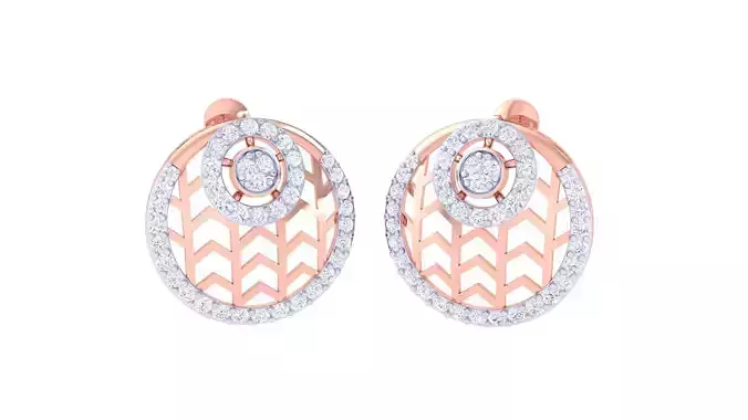 Ultra Vision High Jewelry Wave Mesh Diamond Studs Earrings 3dm