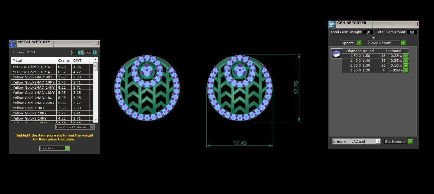 Ultra Vision High Jewelry Wave Mesh Diamond Studs Earrings 3dm 3D print model_3