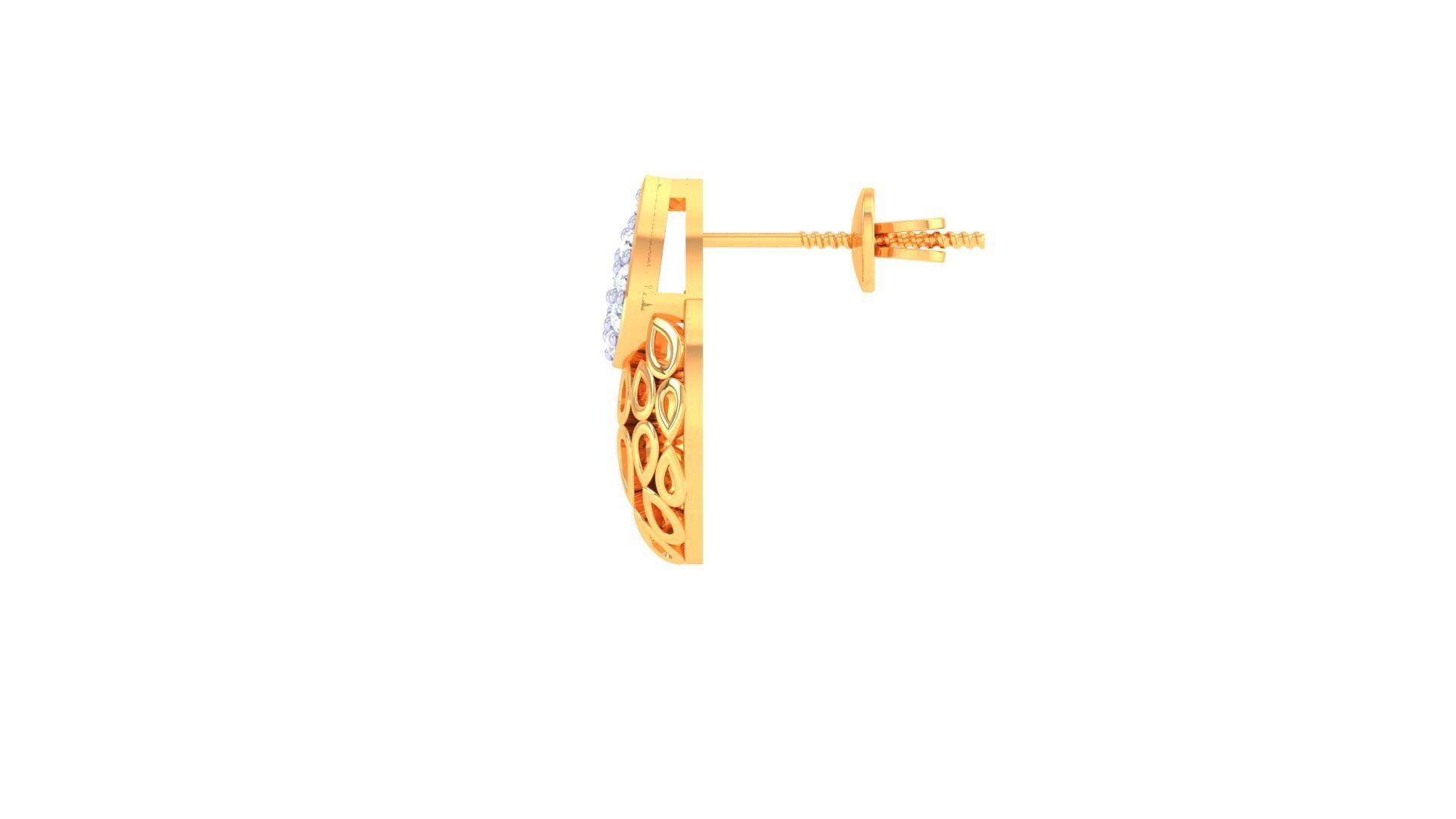 High Jewelry Diamond Studs Earrings 3dm stl 3mf obj glb gltf mtl 3D print model_10