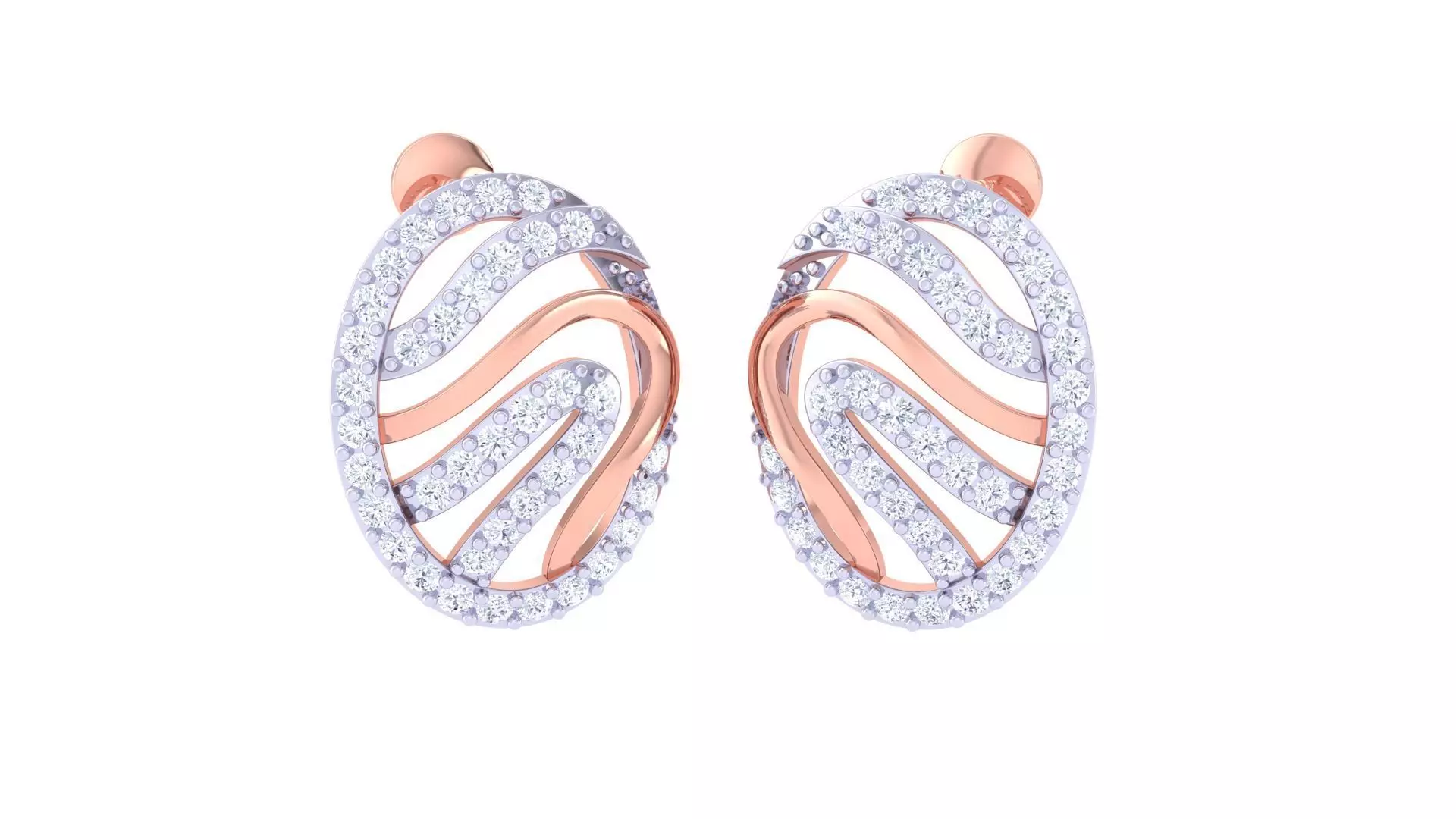 High Jewelry Diamond Studs Earrings 3dm stl 3mf obj glb gltf mtl 3D print model_0