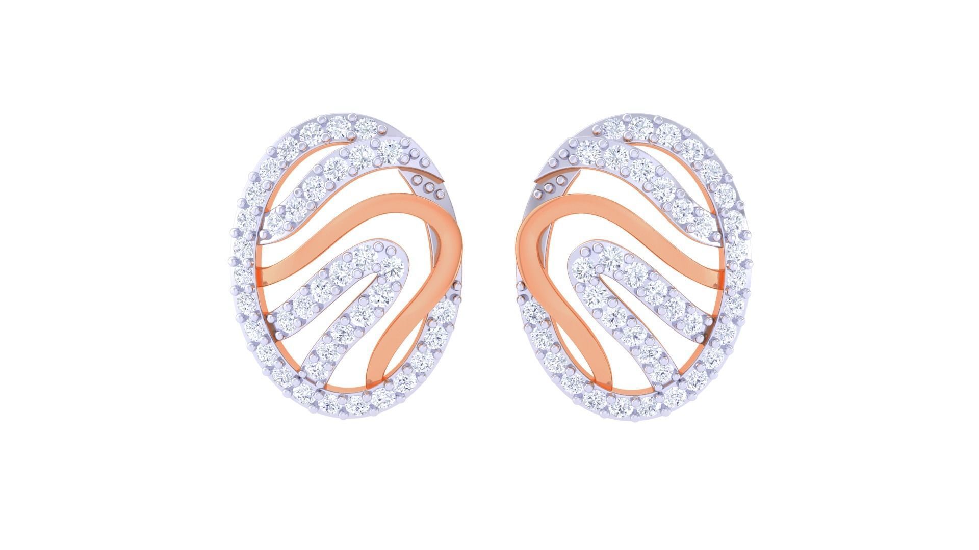 High Jewelry Diamond Studs Earrings 3dm stl 3mf obj glb gltf mtl 3D print model_7