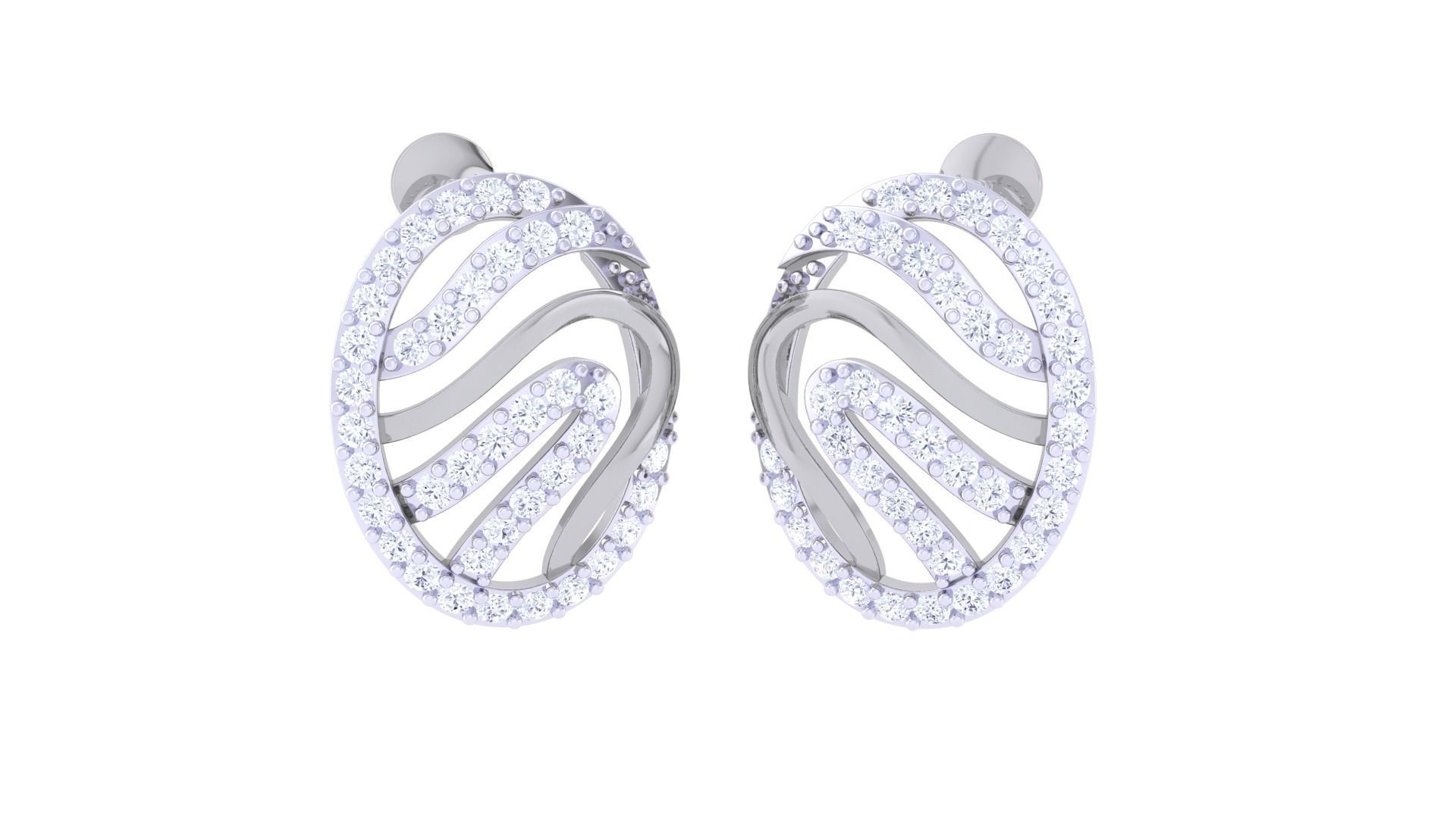 High Jewelry Diamond Studs Earrings 3dm stl 3mf obj glb gltf mtl 3D print model_2