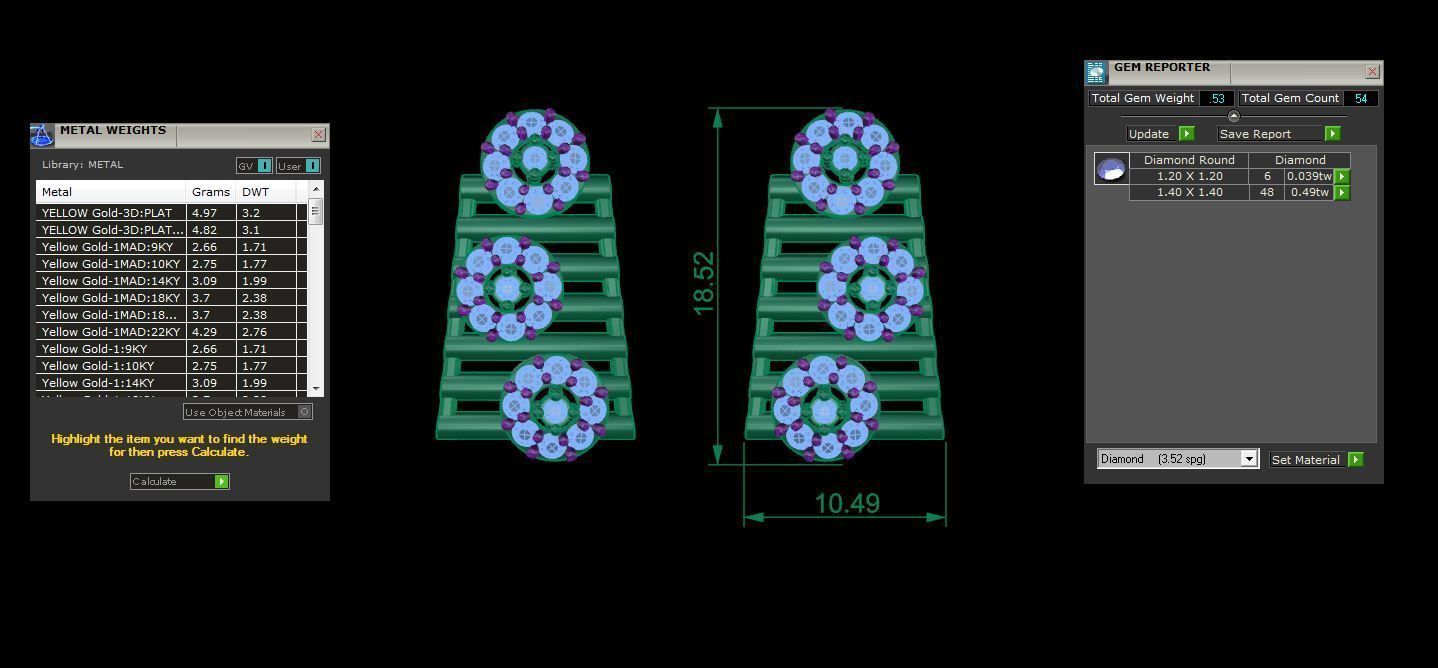 High Jewelry Diamond Studs Earrings 3dm stl 3mf obj glb gltf mtl 3D print model_4