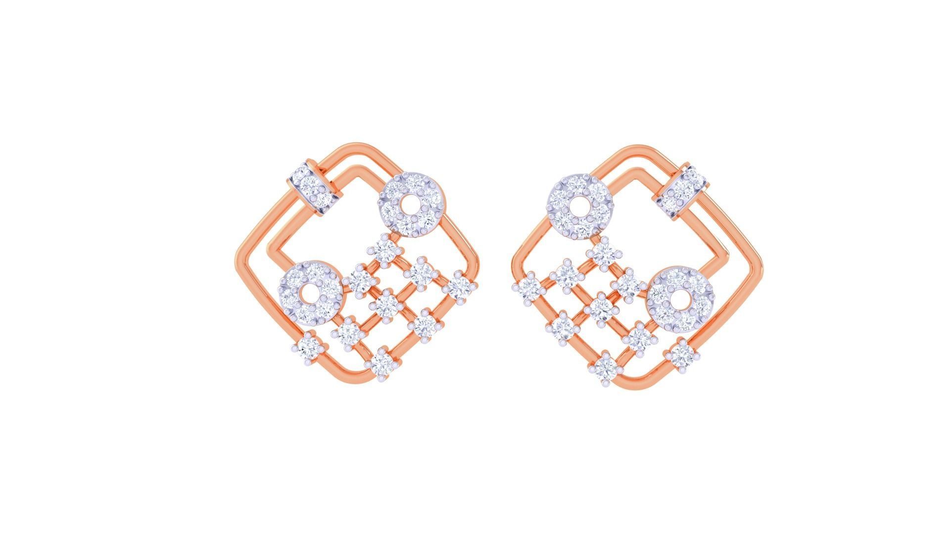 High Jewelry Diamond Studs Earrings 3dm stl 3mf obj glb gltf mtl 3D print model_6