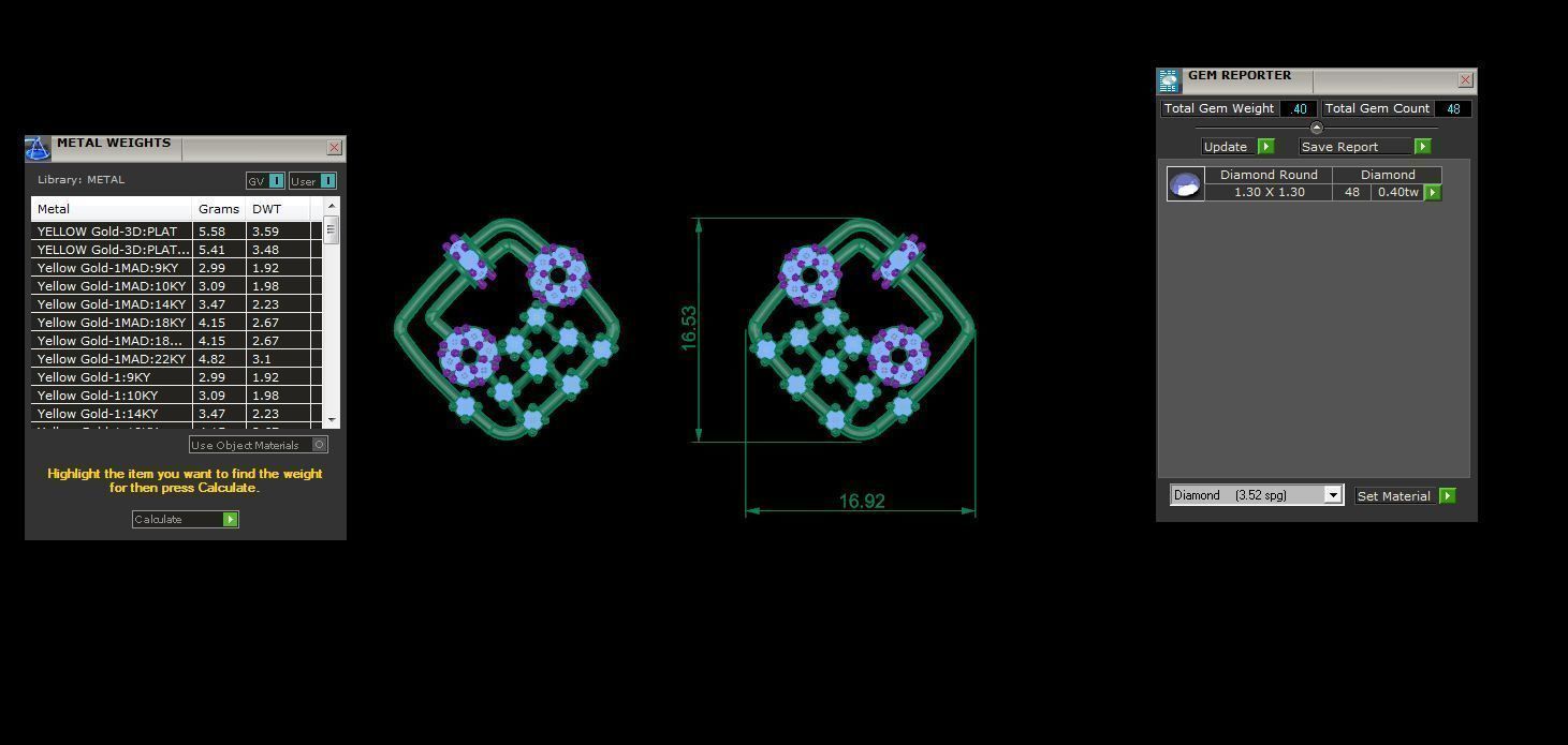 High Jewelry Diamond Studs Earrings 3dm stl 3mf obj glb gltf mtl 3D print model_4