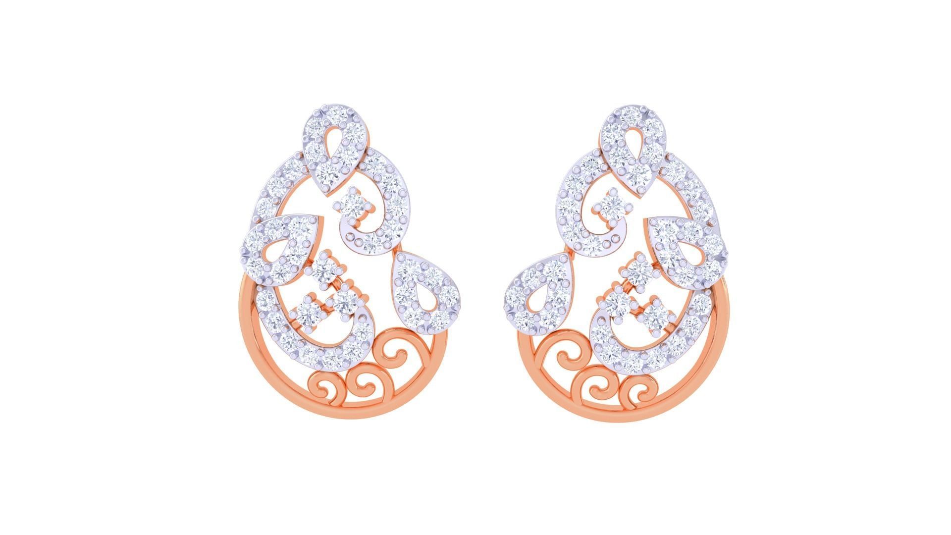 High Jewelry Diamond Studs Earrings 3dm stl 3mf obj glb gltf mtl 3D print model_7