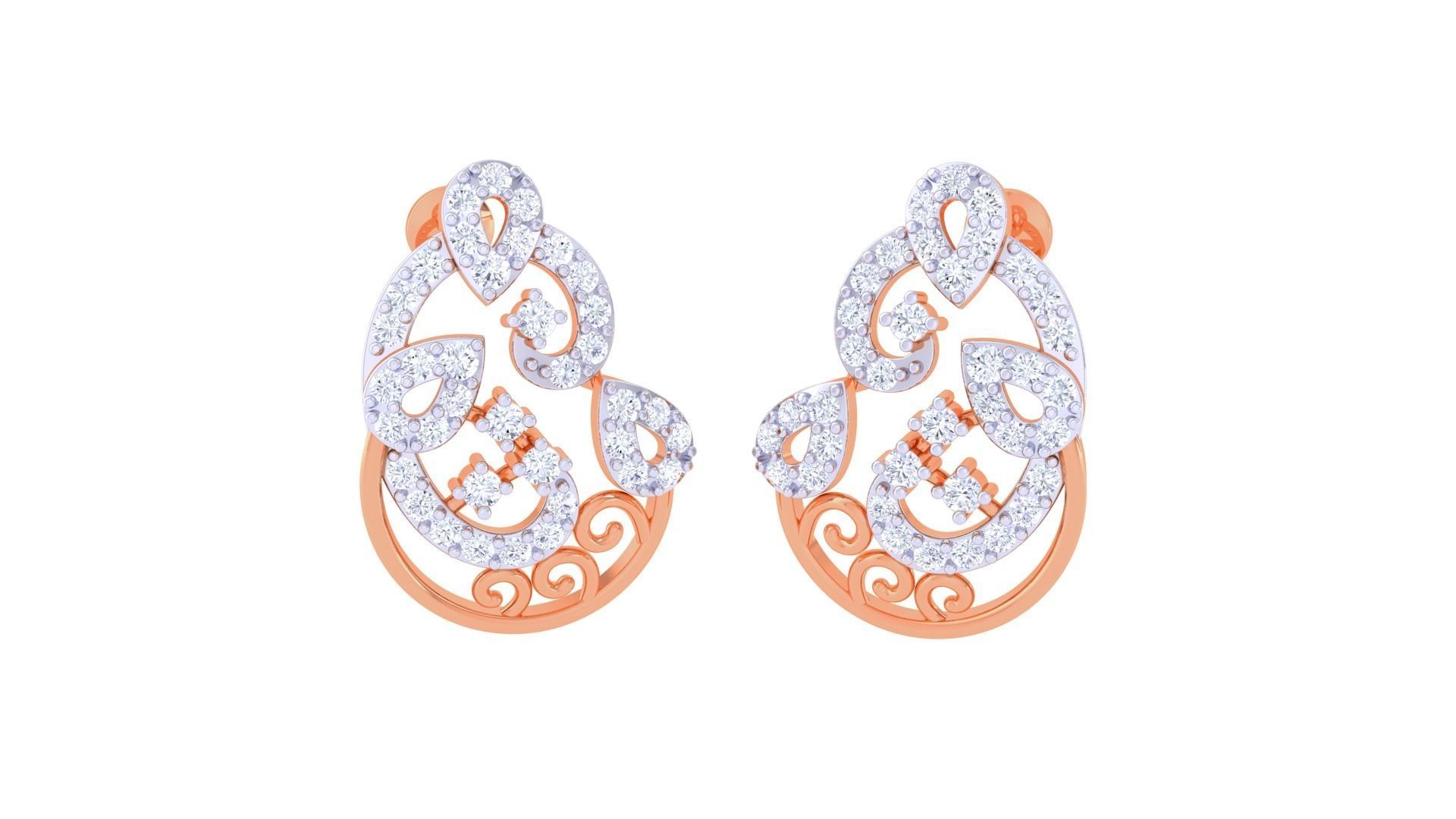 High Jewelry Diamond Studs Earrings 3dm stl 3mf obj glb gltf mtl 3D print model_2