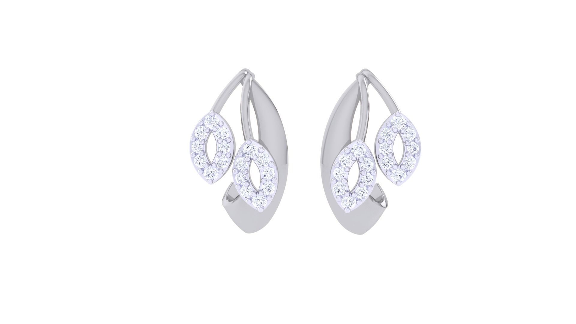 High Jewelry Diamond Studs Earrings 3dm stl 3mf obj glb gltf mtl 3D print model_6