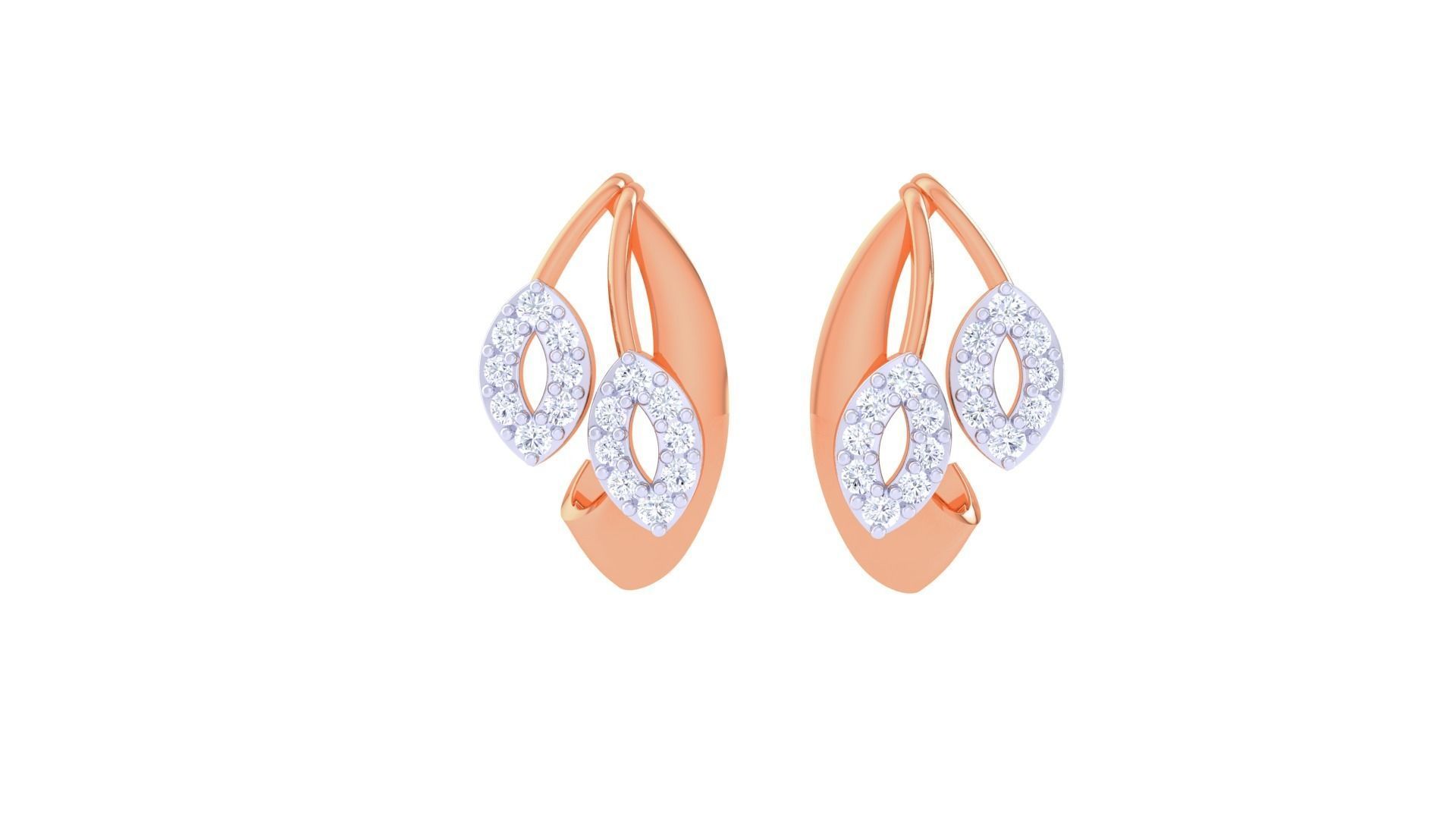 High Jewelry Diamond Studs Earrings 3dm stl 3mf obj glb gltf mtl 3D print model_5