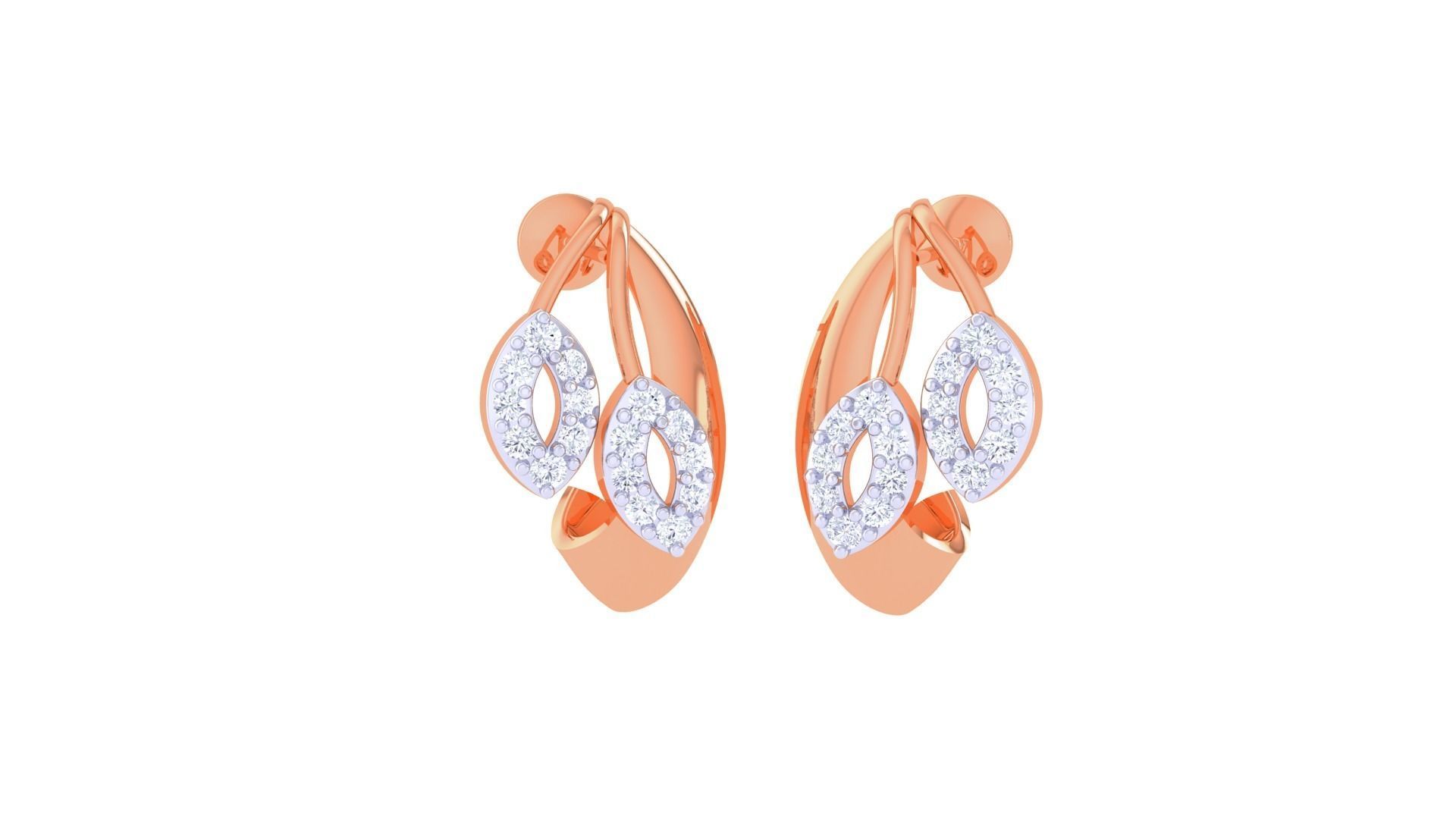 High Jewelry Diamond Studs Earrings 3dm stl 3mf obj glb gltf mtl 3D print model_2