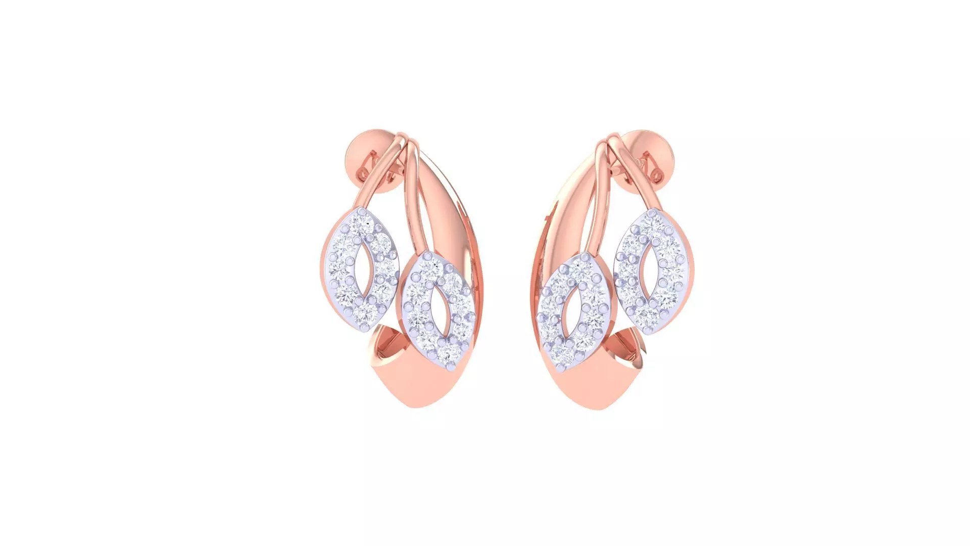 High Jewelry Diamond Studs Earrings 3dm stl 3mf obj glb gltf mtl 3D print model_0