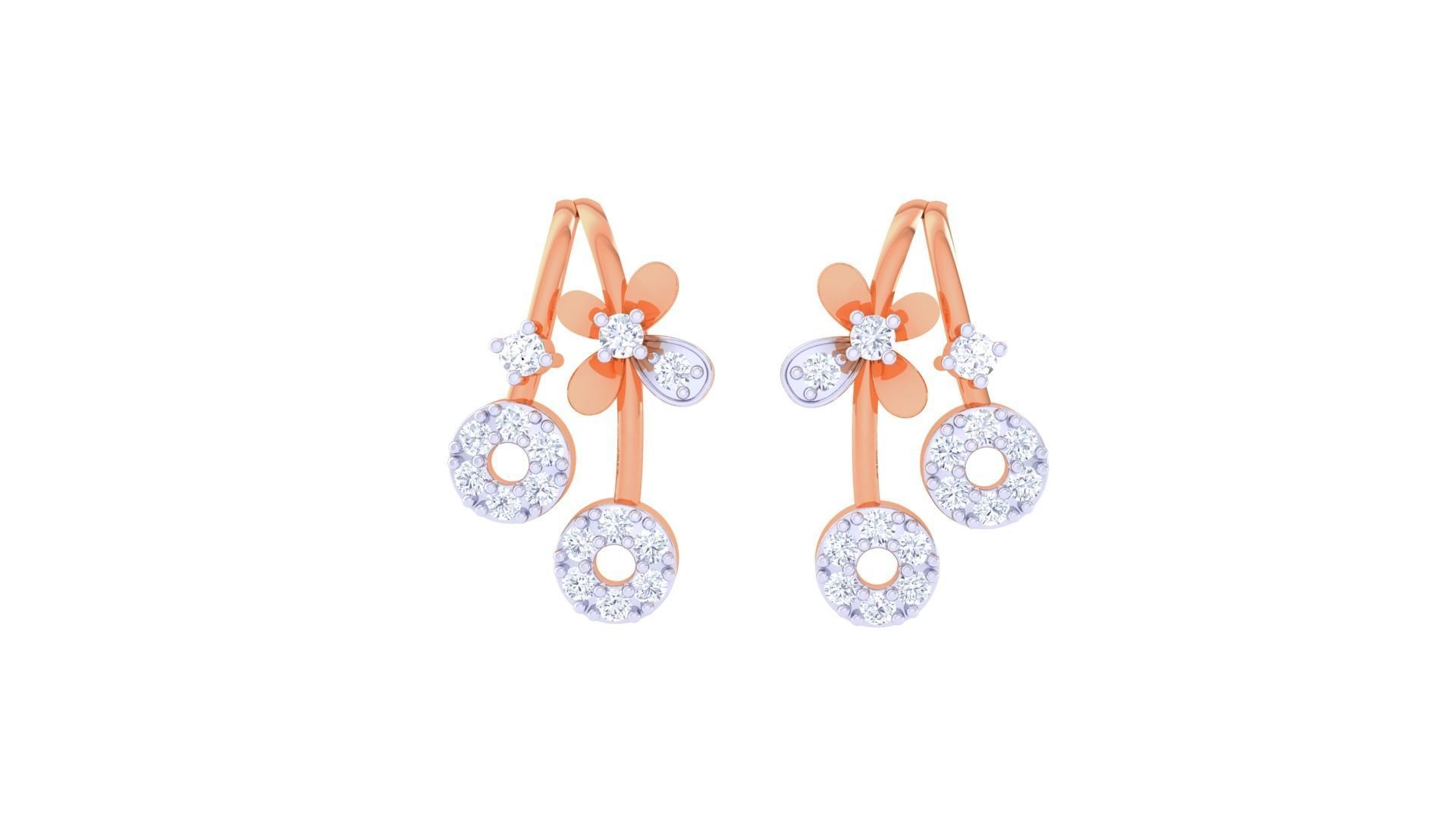 High Jewelry Diamond Studs Earrings 3dm stl 3mf obj glb gltf mtl 3D print model_7