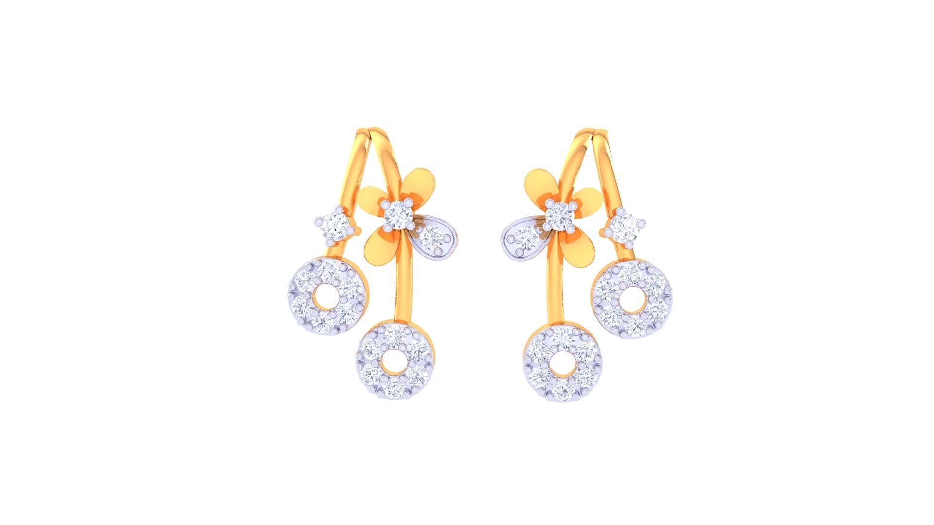 High Jewelry Diamond Studs Earrings 3dm stl 3mf obj glb gltf mtl 3D print model_5