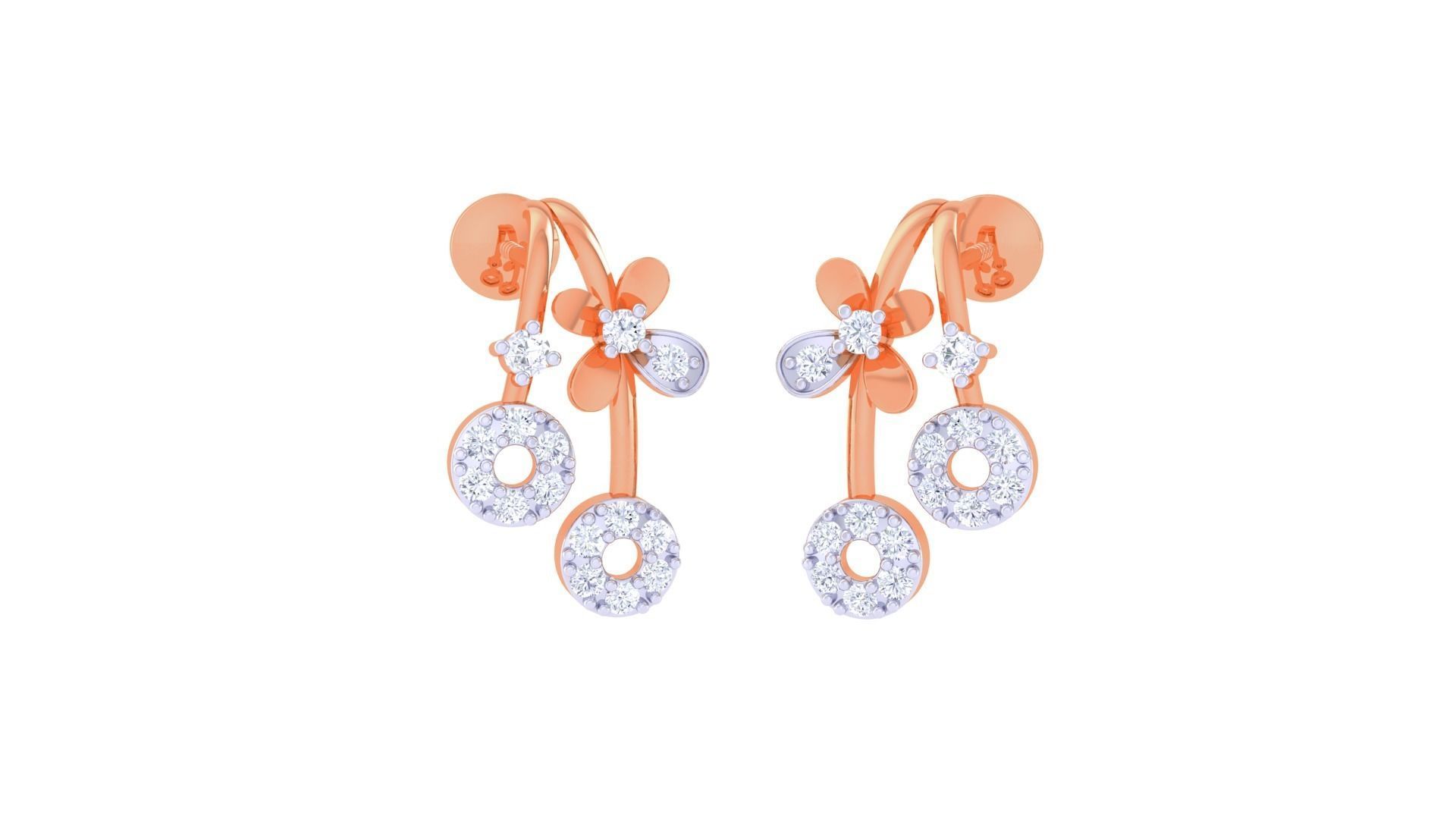 High Jewelry Diamond Studs Earrings 3dm stl 3mf obj glb gltf mtl 3D print model_2