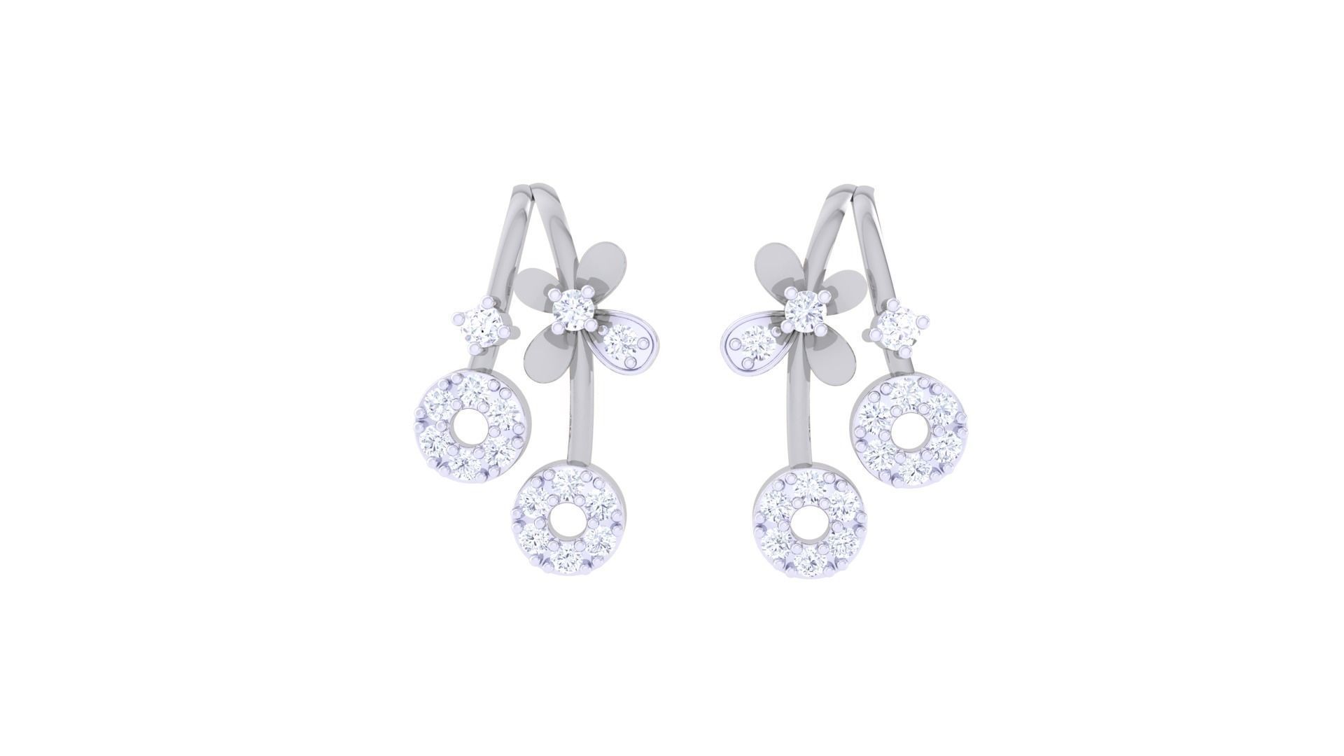 High Jewelry Diamond Studs Earrings 3dm stl 3mf obj glb gltf mtl 3D print model_6