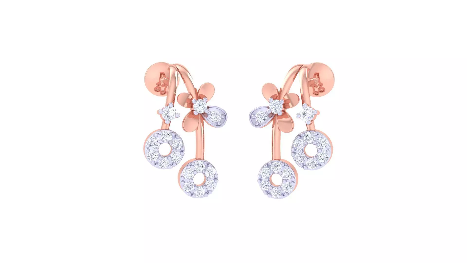 High Jewelry Diamond Studs Earrings 3dm stl 3mf obj glb gltf mtl 3D print model_0