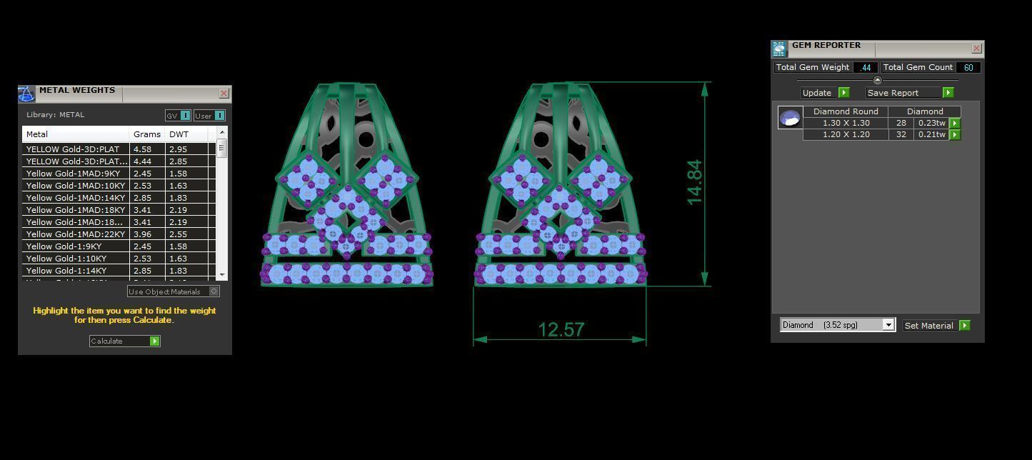 High Jewelry Diamond Studs Earrings 3dm stl 3mf obj glb gltf mtl 3D print model_4
