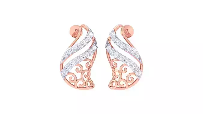 High Jewelry Diamond Studs Earrings 3dm stl 3mf obj glb gltf mtl