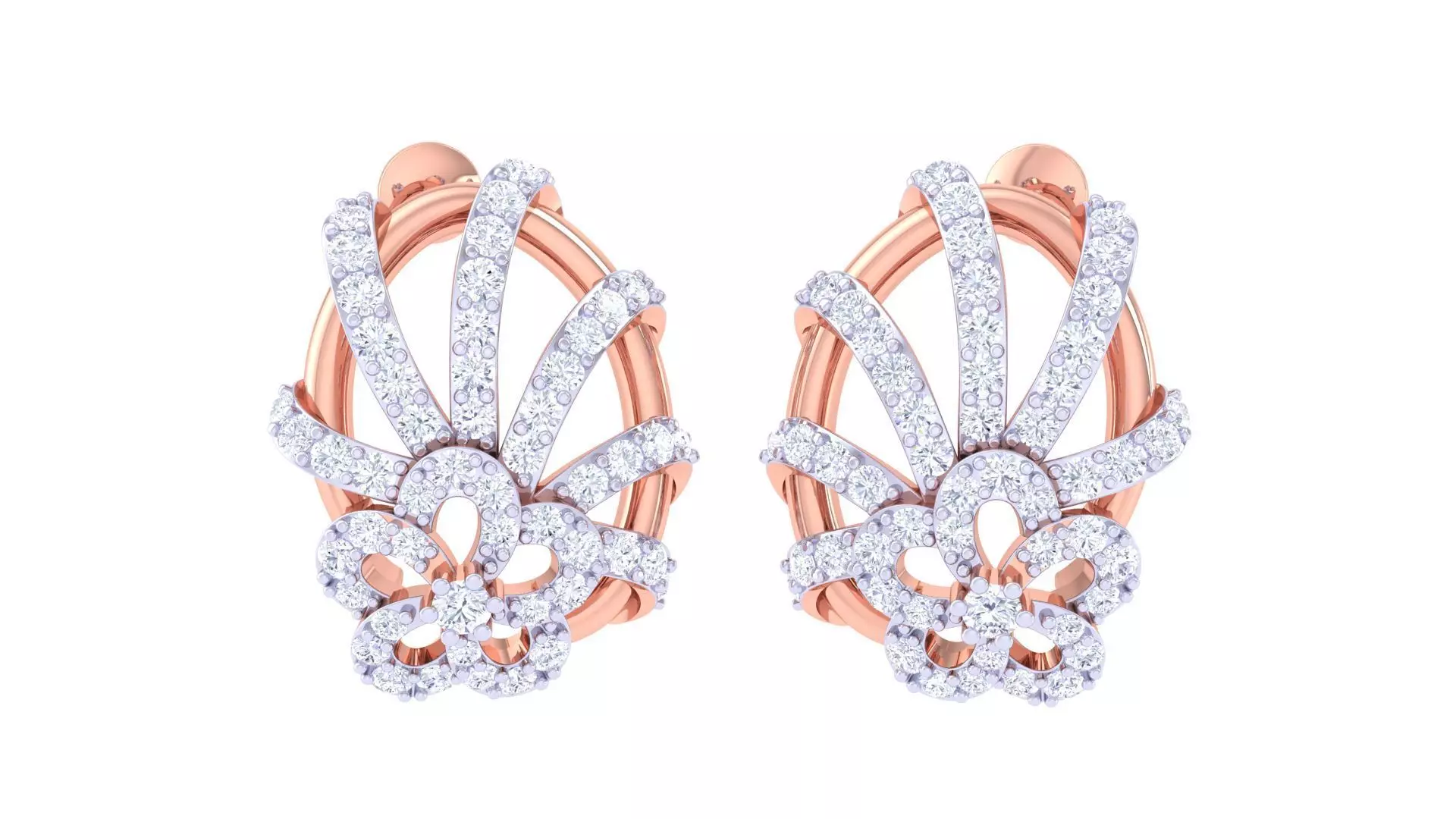 High Jewelry Diamond Studs Earrings 3dm stl 3mf obj glb gltf mtl 3D print model_0