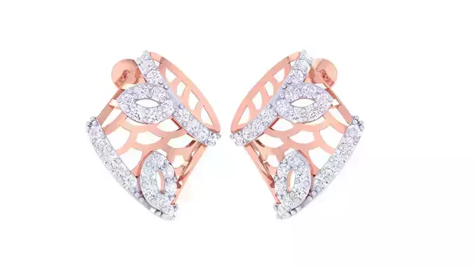 High Jewelry Diamond Studs Earrings 3dm stl 3mf obj glb gltf mtl