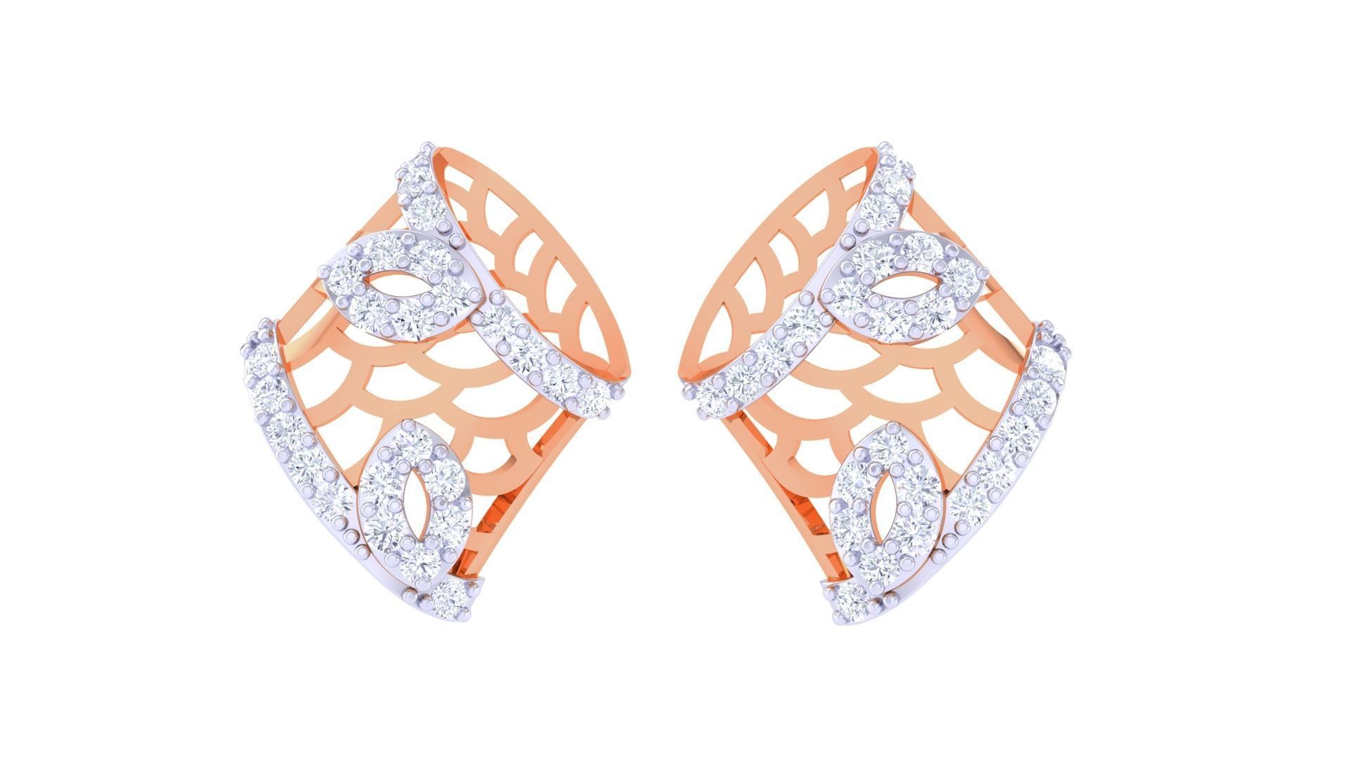 High Jewelry Diamond Studs Earrings 3dm stl 3mf obj glb gltf mtl 3D print model_6