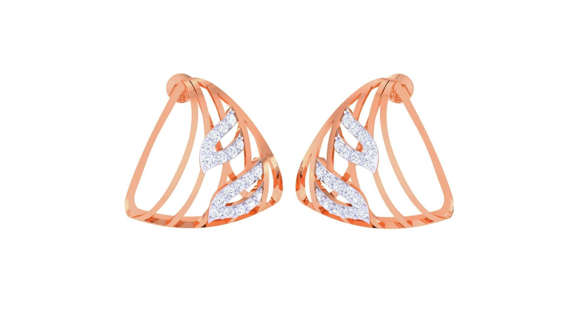 High Jewelry Diamond Studs Earrings 3dm stl 3mf obj glb gltf mtl 3D print model_2